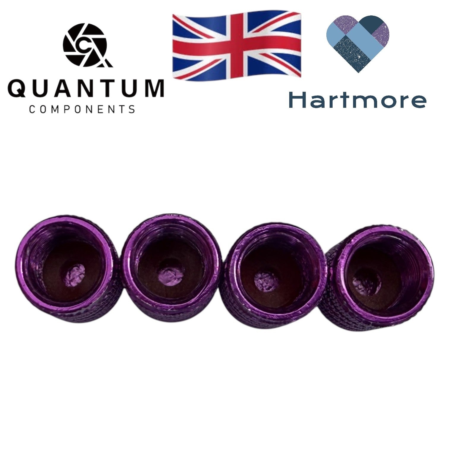 Alloy Tyre Valve Dust Caps (x4) - Universal Fit For All Cars, Bikes, Motorbikes