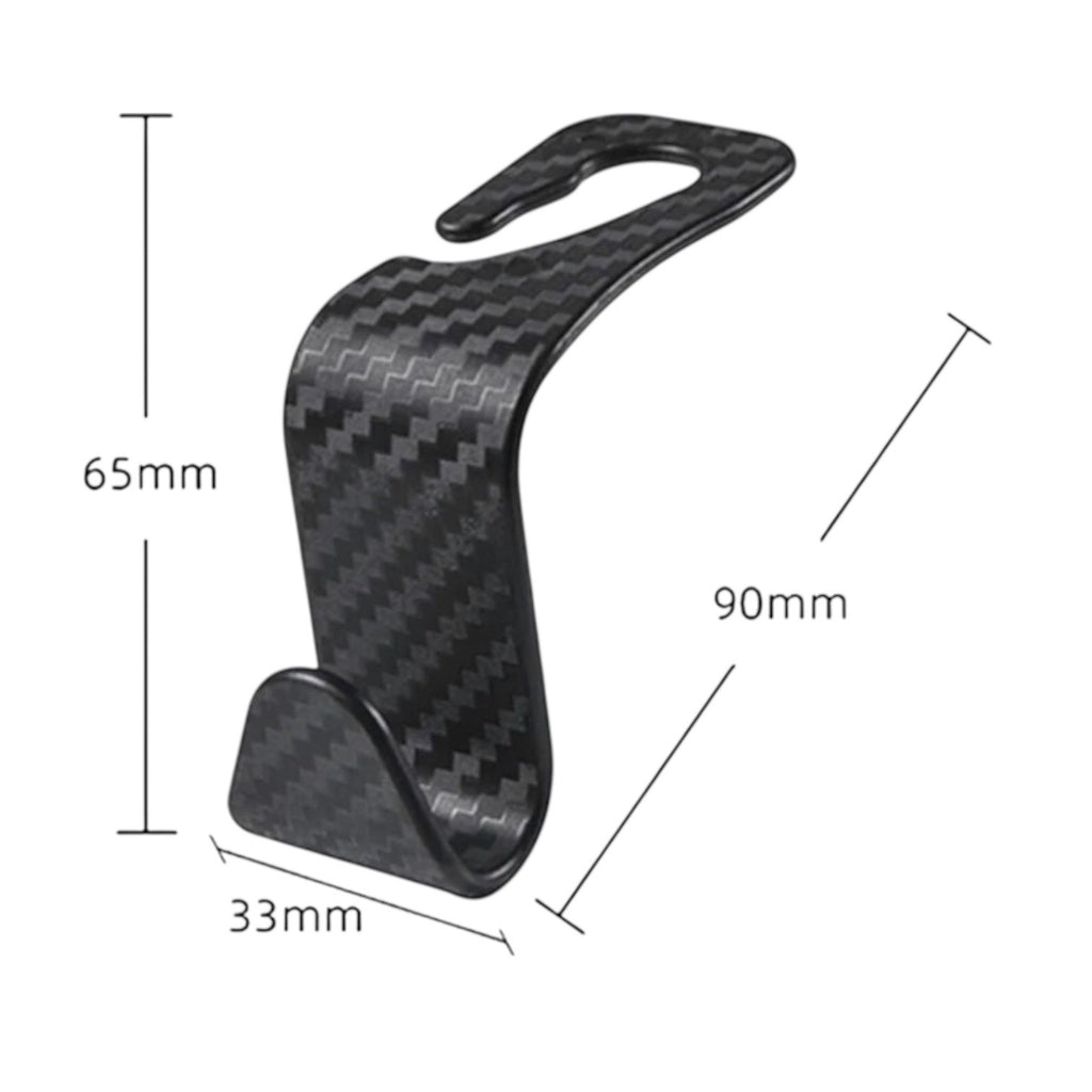 4PCS Carbon Fibre Auto Back Seat Headrest Hook Storage Hanger Car Accessories