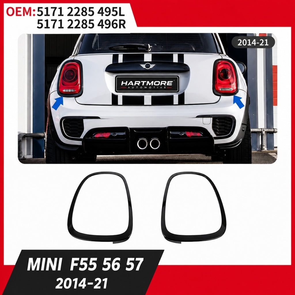 MINI F55 F56 F57 Gloss Black Headlight & Taillight Surround Trim Set | 4 Piece | 2014-2020