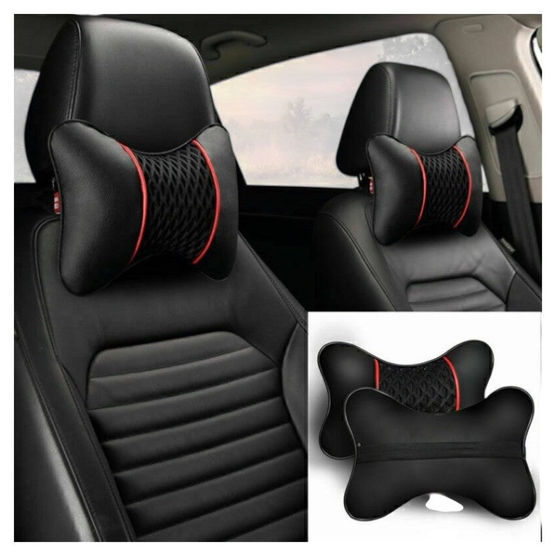2x Premium Car Seat Head Neck Rest Support Cushion Pad Headrest Bone Pillow UK